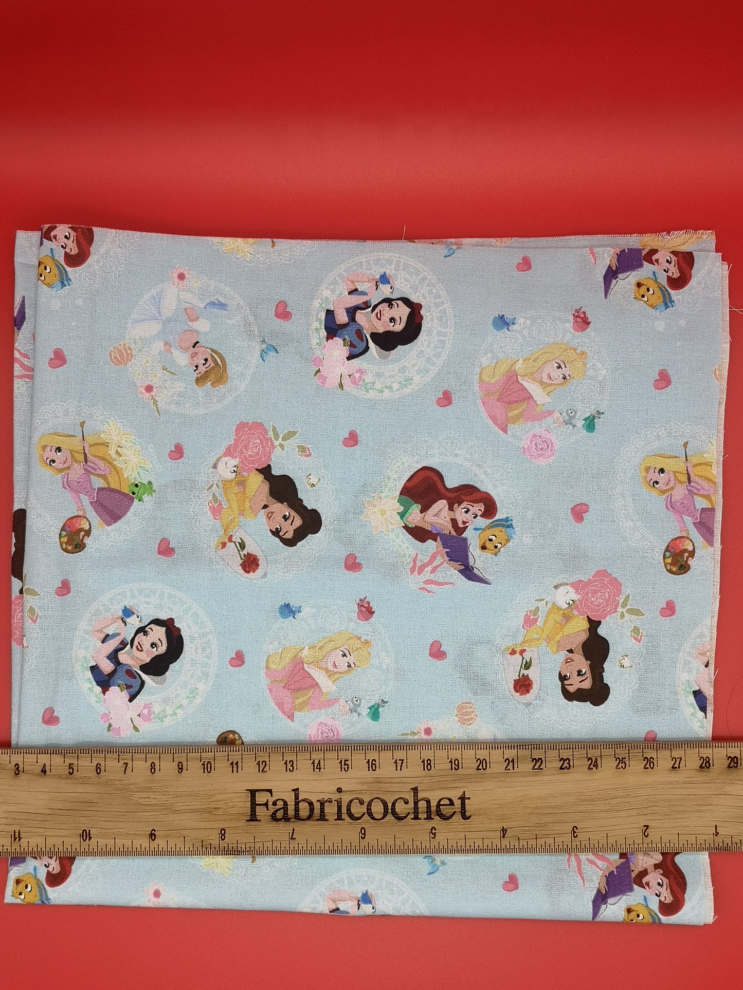 Licensed Disney Fabric 100% cotton: Frozen, Anna, Elsa, Olaf, Ariel, Aurora, Cinderella, Ariel, Rapunzel, Mulan, Snow White