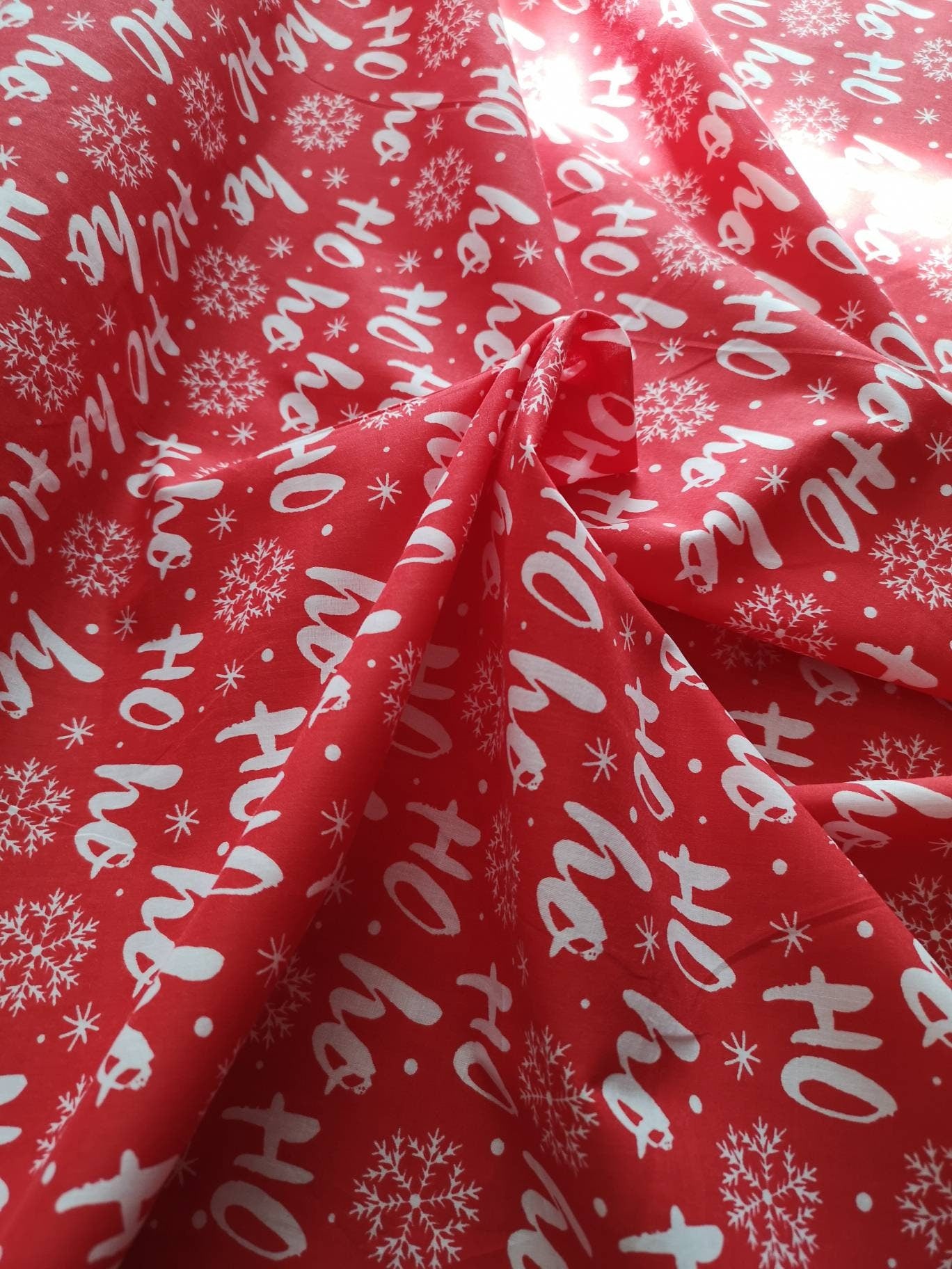 Christmas polycotton: frenchies, French bulldog, ho ho ho, gnomes